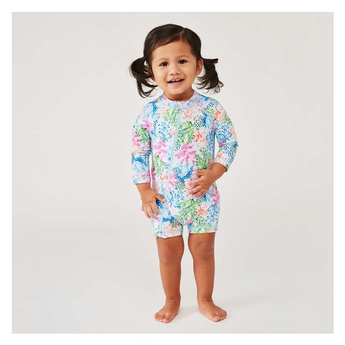 Baby Girls' Rash Guard Swimsuit
